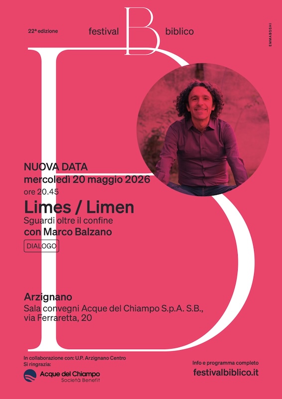 Acque del Chiampo | Festival Biblico, rinviato a mercoledì 20 maggio l’incontro con Marco Balzano ad Acque del Chiampo